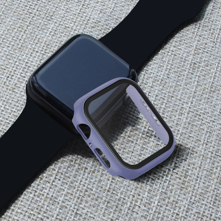 ENKAY Hat-prince Full Coverage PC Case + Tempered Glass Protector for Apple Watch Series 5 / 4 44mm(Blue) - Watch Cases by ENKAY | Online Shopping South Africa | PMC TechLife | Buy Now Pay Later Mobicred