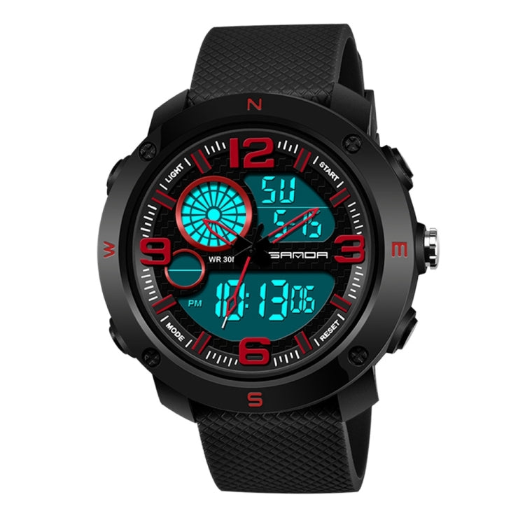 SANDA 762 Watch Men Watch Students Men Watch Fashion Trend Youth Waterproof Night light Sports Men(Red) - Sport Watches by SANDA | Online Shopping South Africa | PMC Jewellery | Buy Now Pay Later Mobicred