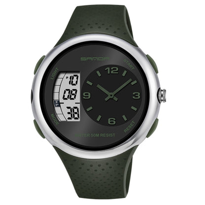 SANDA 763 Men Waterproof Student Watch Explosive Fashion Multi Functional Night light Outdoor Sports Personality Electronic Wrist Watch(Green) - Sport Watches by SANDA | Online Shopping South Africa | PMC Jewellery | Buy Now Pay Later Mobicred