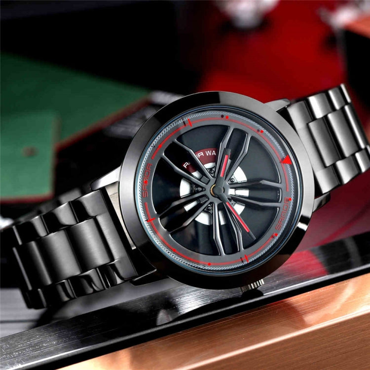 SANDA1009 Watch Man Student Casual Waterproof Steel Band Watch Man(Black) - Sport Watches by SANDA | Online Shopping South Africa | PMC Jewellery | Buy Now Pay Later Mobicred