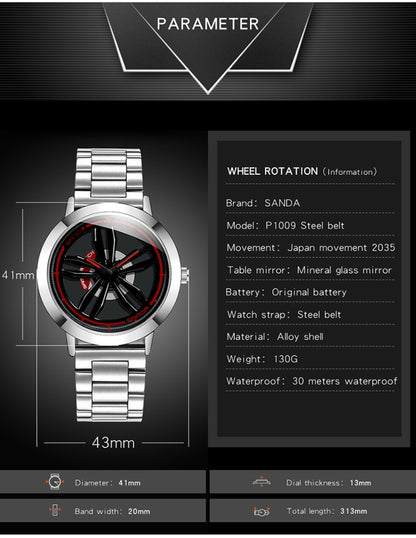 SANDA1009 Watch Man Student Casual Waterproof Steel Band Watch Man(Silver) - Sport Watches by SANDA | Online Shopping South Africa | PMC Jewellery | Buy Now Pay Later Mobicred