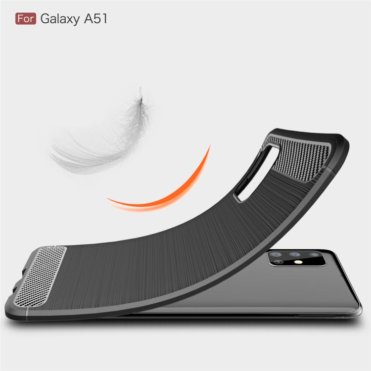 For Galaxy A51 Brushed Texture Carbon Fiber TPU Case(Navy Blue) - free shipping - PMC TechLife - Order now!