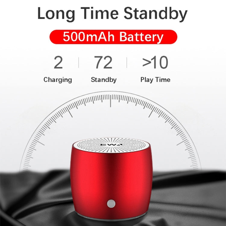 EWA A103 Portable Bluetooth Speaker Wireless Heavy Bass Bomm Box Subwoofer Phone Call Surround Sound Bluetooth Shower Speaker(Red) - Mini Speaker by EWA | Online Shopping South Africa | PMC Jewellery | Buy Now Pay Later Mobicred