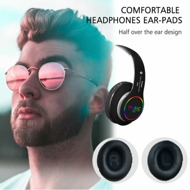 VJ033 Multi-function Upgrade Bluetooth 5.0 Headset Stereo Wireless LED Microphone FM Radio Headset(Gray) - Headset & Headphone by PMC TechLife | Online Shopping South Africa | PMC TechLife