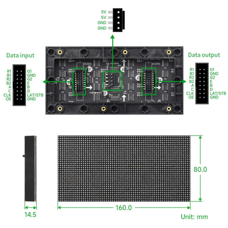 Waveshare RGB Full-color LED Matrix Panel, 2.5mm Pitch, 64x32 Pixels, Adjustable Brightness, 23707 - free shipping - PMC TechLife - Order now!