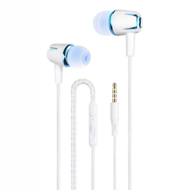 3.5mm Wired Earphone Earbuds Stereo Sound Metal Bass Headset with Mic for Smart Phone(Blue) - In Ear Wired Earphone by PMC Jewellery | Online Shopping South Africa | PMC Jewellery