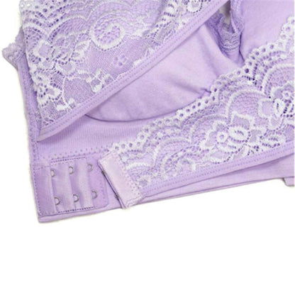 Front Cross Side Buckle Wireless Lace Bra Breathable Sport For Women, Size:L(Purple) - Ladies Underwear by PMC Jewellery | Online Shopping South Africa | PMC Jewellery