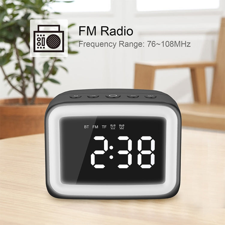 AEC BT-511 Mini LED HD Mirror Bluetooth Speaker, Support 32GB TF Card & 3.5mm AUX & Dual Alarm Clock & Real-time Temperature & Hands-free Calling(Black) - Mini Speaker by AEC | Online Shopping South Africa | PMC Jewellery