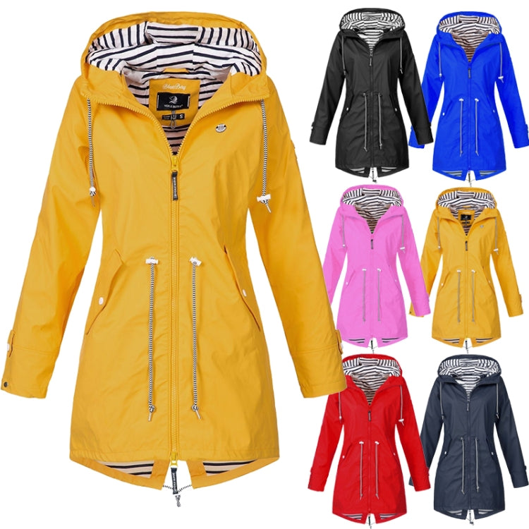 Women Waterproof Rain Jacket Hooded Raincoat, Size:M(Yellow) - Hoodie by PMC Jewellery | Online Shopping South Africa | PMC Jewellery