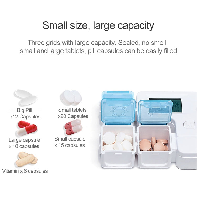 Portable Intelligent Plastic Storage Box Electronic Timing Reminder Medicine Boxes(Sky Blue) - free shipping - PMC TechLife - Order now!