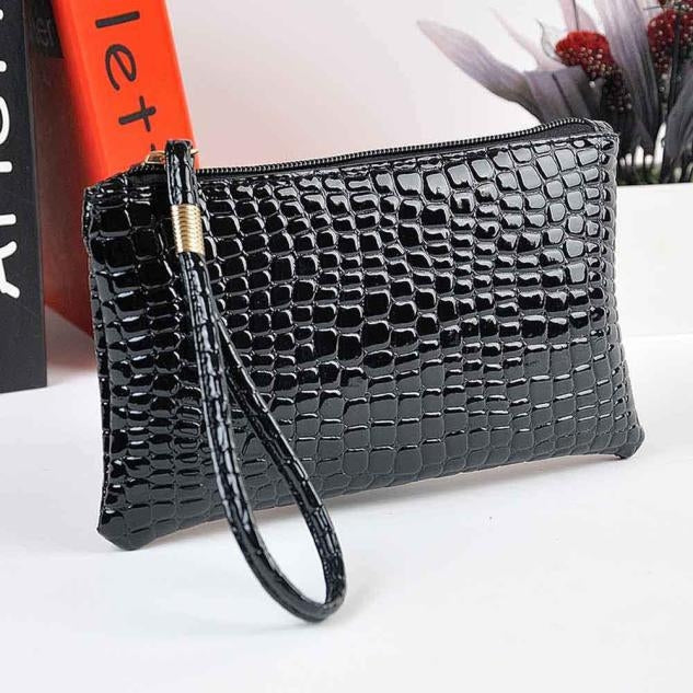 Fashion Long Crocodile Pattern Ladies Clutch Wallet(Black) - Wallets by PMC Jewellery | Online Shopping South Africa | PMC Jewellery
