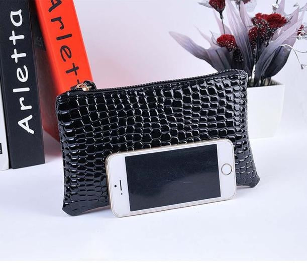 Fashion Long Crocodile Pattern Ladies Clutch Wallet(Black) - free shipping - PMC TechLife - Order now!