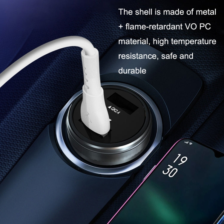 QIAKEY GX789 Dual USB Fast Charge Car Charger(Black) - Car Charger by QIAKEY | Online Shopping South Africa | PMC TechLife | Buy Now Pay Later Mobicred
