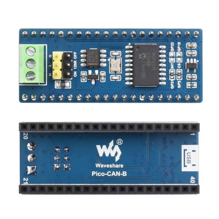 Waveshare For Raspberry Pi Pico CAN Bus Module (B),Enabling Long Range Communication Through SPI,23775 - Modules Expansions Accessories by Waveshare | Online Shopping South Africa | PMC Jewellery