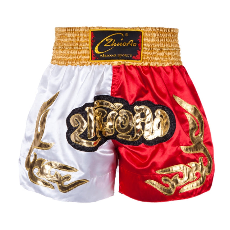 ZhuoAo Muay Thai/Boxing/Sanshou/Fighting Shorts for Men and Women, Size:XS(Yellow Waist Stitching) - Sportswear by ZhuoAo | Online Shopping South Africa | PMC Jewellery | Buy Now Pay Later Mobicred