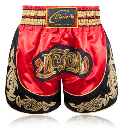 ZhuoAo Muay Thai/Boxing/Sanshou/Fighting Shorts for Men and Women, Size:S(Red Black Stitching) - Sportswear by ZhuoAo | Online Shopping South Africa | PMC Jewellery | Buy Now Pay Later Mobicred