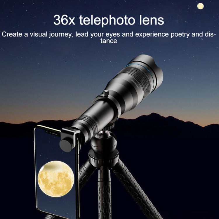 APEXEL APL-JS36XJJ04 Full Metal 36X High List Tube External Dual-tone Telescope Universal Telephoto Mobile Phone Lens - Telescope & Microscope by APEXEL | Online Shopping South Africa | PMC Jewellery | Buy Now Pay Later Mobicred