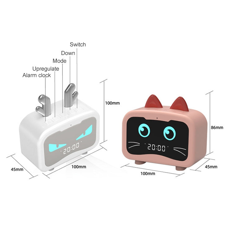 Creative Smart Wireless Mini Bluetooth Speaker Portable Computer Subwoofer Speaker with Alarm Clock(Cute Cat-Pink) - Mini Speaker by PMC Jewellery | Online Shopping South Africa | PMC Jewellery