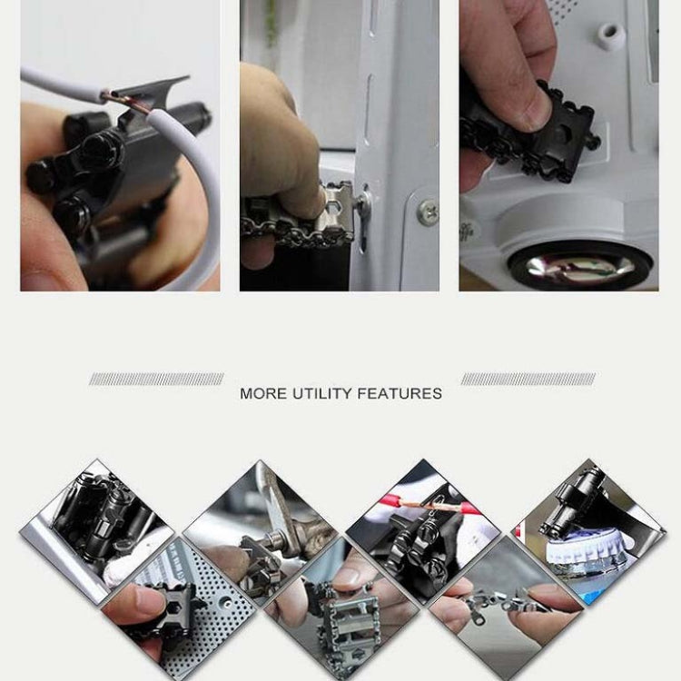 Multifunctional Stainless Steel Outdoor Survive Tool Bracelet for Men(Wide Black) - Emergency Tools by PMC TechLife | Online Shopping South Africa | PMC TechLife | Buy Now Pay Later Mobicred