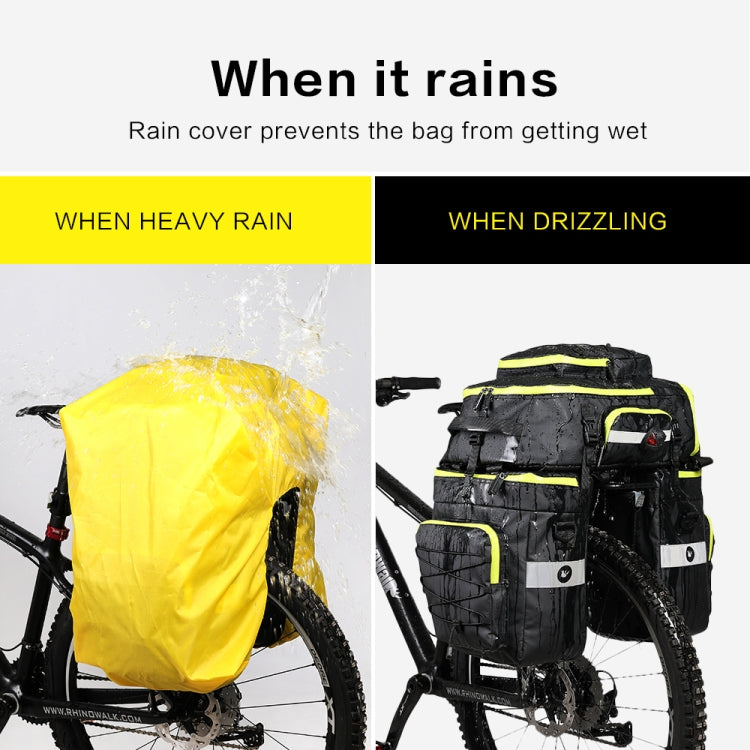 Rhinowalk Three-in-one Multifunctional Bicycle Rear Shelf Pannier Waterproof Long-distance Equipment(Full Black) - Bicycle Bags by Rhinowalk | Online Shopping South Africa | PMC Jewellery | Buy Now Pay Later Mobicred