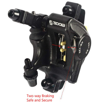 ZOOM HB100 Mountain Bike Hydraulic Brake Caliper Folding Bike Cable Pull Hydraulic Disc Brake Caliper, Style:Front and Rear(Black) - Bicycle Brake Parts by Zoom | Online Shopping South Africa | PMC Jewellery