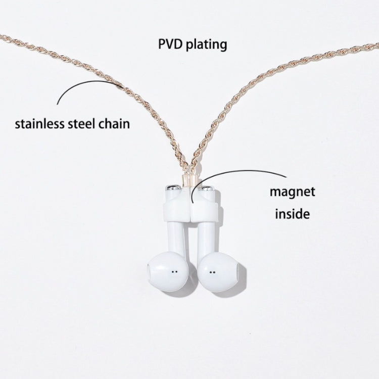 AIRPODS Wireless Headset Anti-lost Chain Strong Magnetic Sleeve Titanium Steel Stainless Steel Color Retention Anti-lost Necklace(Golden) - Anti-lost & Holder by PMC Jewellery | Online Shopping South Africa | PMC Jewellery