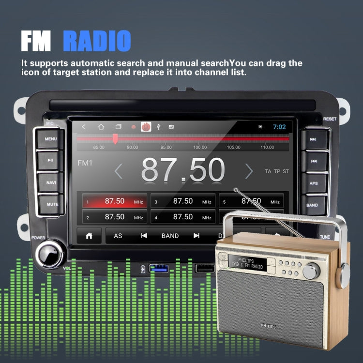 Suitable for Volkswagen 7-inch Car Multimedia Player Navigation Bluetooth Reversing Integrated Machine Android 10.0, Specification: 2+16G - free shipping - PMC TechLife - Order now!