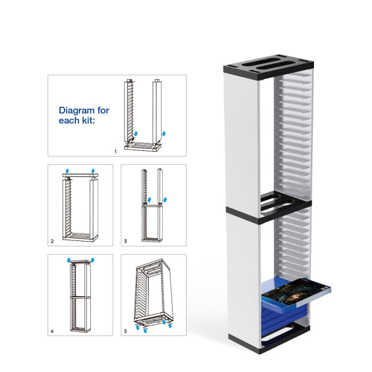 DOBE Console Game Cd Storage Rack Can Accommodate 36 Double-Layer Disc Racks For PS5 - Holder by DOBE | Online Shopping South Africa | PMC Jewellery