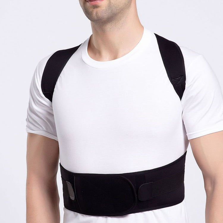 Male Female Adjustable Magnetic Posture Corrector Corset Back Men Brace Back Shoulder Belt Lumbar Support Straight, Size:L (Black) - Corrector by PMC Jewellery | Online Shopping South Africa | PMC Jewellery