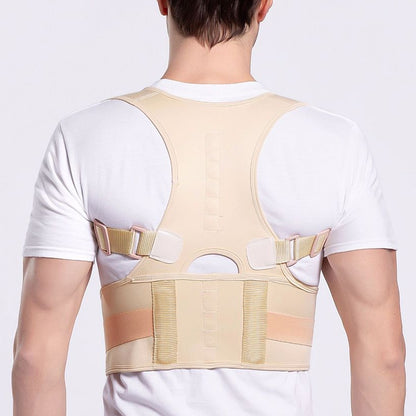 Male Female Adjustable Magnetic Posture Corrector Corset Back Men Brace Back Shoulder Belt Lumbar Support Straight, Size:XXXL (Skin Color) - Corrector by PMC Jewellery | Online Shopping South Africa | PMC Jewellery