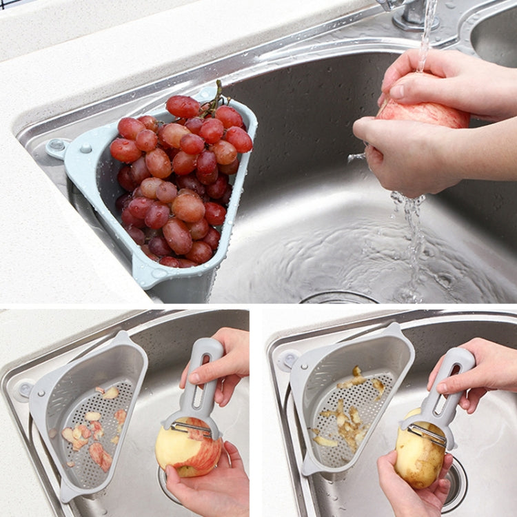 Kitchen Vegetable Rack Household Sink Drain Rack Triangle Storage Hanger Free Punch Tray Hanging Basket(Gray) - Filters by PMC TechLife | Online Shopping South Africa | PMC TechLife