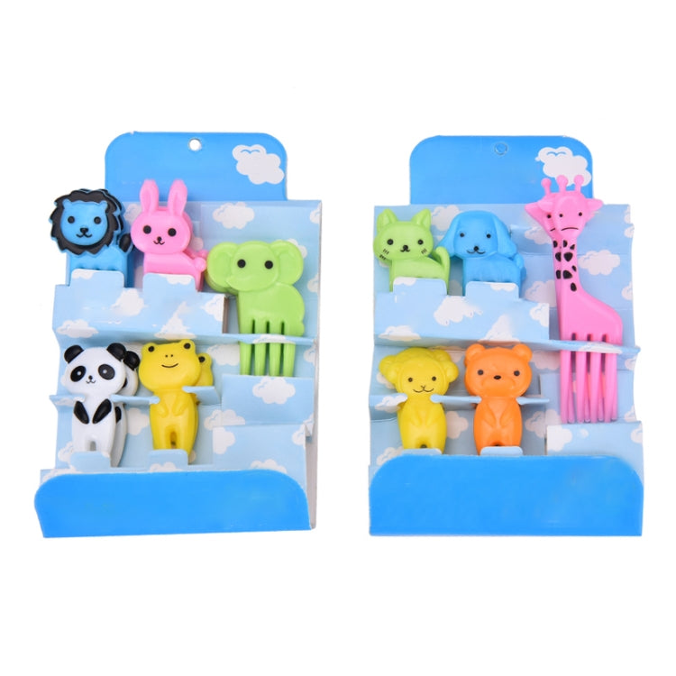 5 Sets 10 in 1 Creative Cartoon Animal Plastic Children Fruit Fork Bento Decoration Toothpick(G222) - Cutlery Sets by PMC Jewellery | Online Shopping South Africa | PMC Jewellery