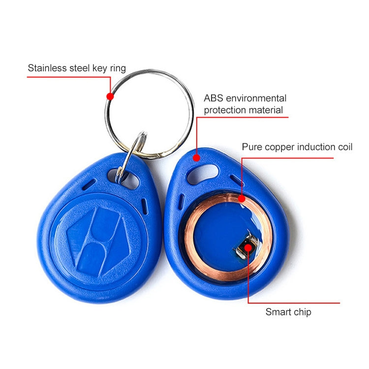 10 PCS 125KHz TK/EM4100 Proximity ID Card Chip Keychain Key Ring(Blue) - Access Card by PMC TechLife | Online Shopping South Africa | PMC TechLife
