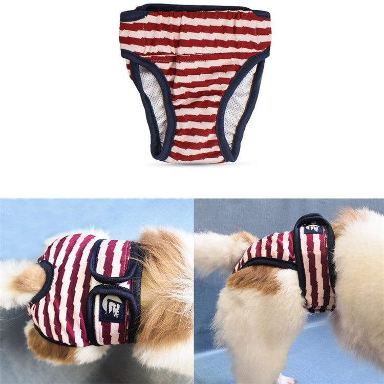 Pet Striped Physiological Pants Dog Menstrual Pants, Size: M(Red) - Physiological Pants by PMC Jewellery | Online Shopping South Africa | PMC Jewellery