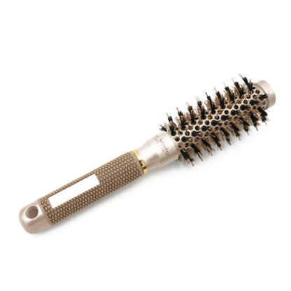 Ceramic Aluminium Hair Comb Round Brush with Nylon Bristle Professional Barber Styling Hair Brush(25mm) - Combs by PMC Jewellery | Online Shopping South Africa | PMC Jewellery