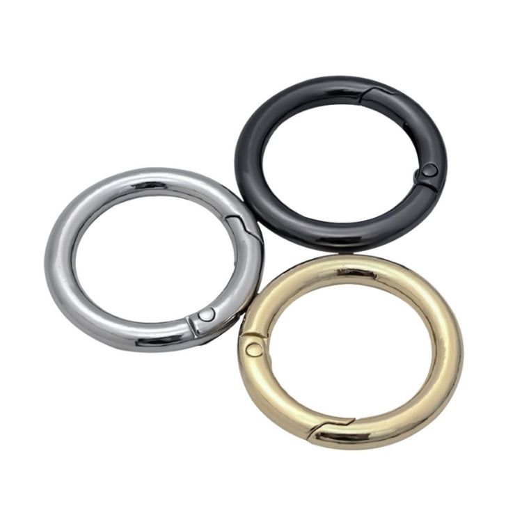 10pcs Zinc Alloy Spring Ring Metal Open Bag Webbing Keychain, Size:Half-inch Black - Key Rings by PMC TechLife | Online Shopping South Africa | PMC TechLife