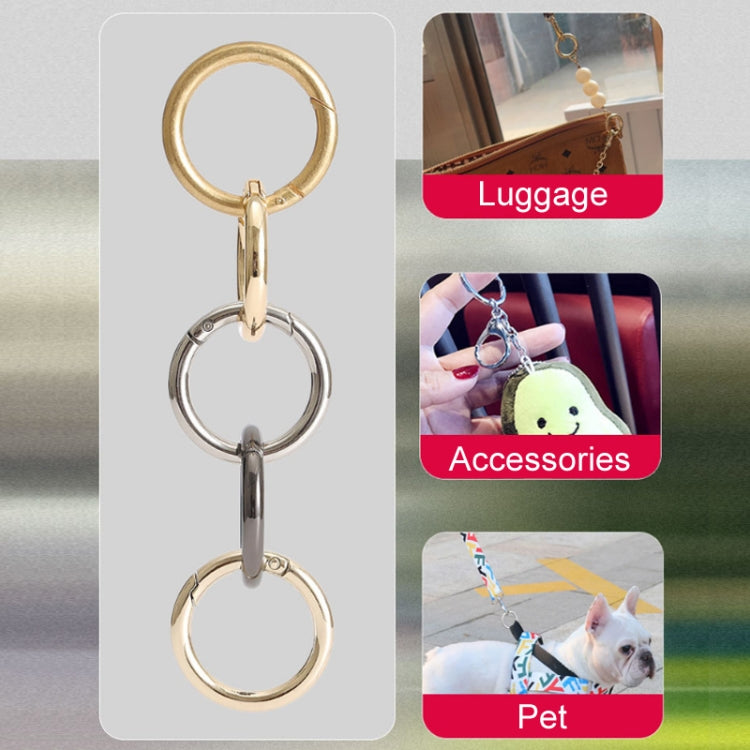 10pcs Zinc Alloy Spring Ring Metal Open Bag Webbing Keychain, Size:Half-inch Black - Key Rings by PMC TechLife | Online Shopping South Africa | PMC TechLife