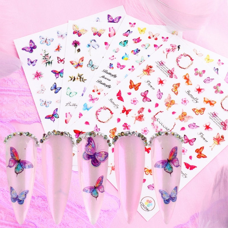 10pcs 3D Adhesive Butterfly Retro Rose Color Nail Art Sticker(F-668) - free shipping - PMC TechLife - Order now!