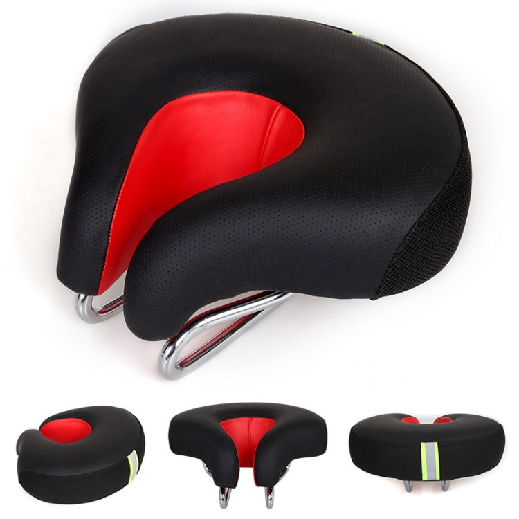 Noseless Bicycle Saddle Mountain Bike Thickened  Soft Cushion(Red) - Bicycle Saddle by PMC Jewellery | Online Shopping South Africa | PMC Jewellery