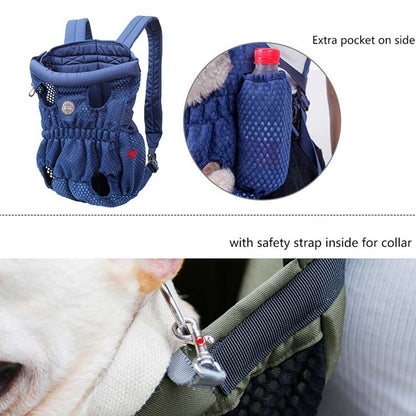 Doglemi Pet Outing Backpack Dog Shoulder Chest Bag Breathable Mesh Dog Cat Bag, Size:L(Gray) - Pet Bags by Doglemi | Online Shopping South Africa | PMC Jewellery | Buy Now Pay Later Mobicred