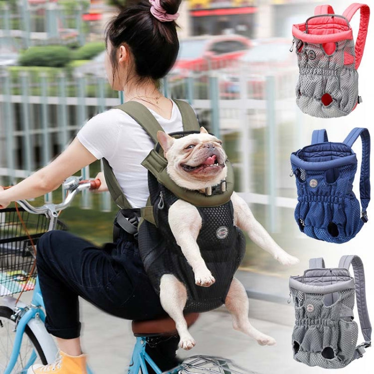 Doglemi Pet Outing Backpack Dog Shoulder Chest Bag Breathable Mesh Dog Cat Bag, Size:L(Gray) - Pet Bags by Doglemi | Online Shopping South Africa | PMC Jewellery