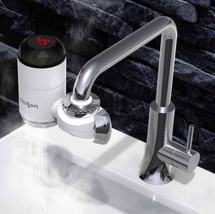 Zoosen Electric Hot Water Faucet Connection Type Instant Hot Water Faucet CN Plug, Style:White + Leak Protection - Faucets & Accessories by zoosen | Online Shopping South Africa | PMC Jewellery