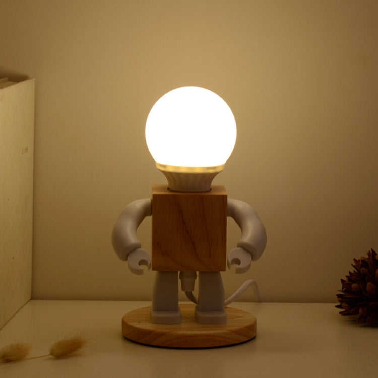 Solid Wood Robot Bedroom Bedside Simple Study Lamp Table Lamp, Style:Plug-in, CN Plug -  by PMC Jewellery | Online Shopping South Africa | PMC Jewellery