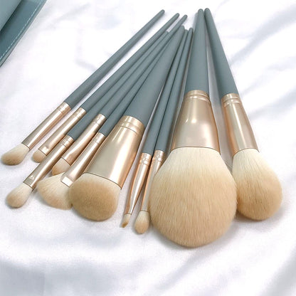 10 PCS / Set Makeup Brush Corn Silk Fiber Hair Loose Powder Brush Face And Eye Makeup Brush, Style:With Pink Cylinder - Makeup Brushes by PMC Jewellery | Online Shopping South Africa | PMC Jewellery