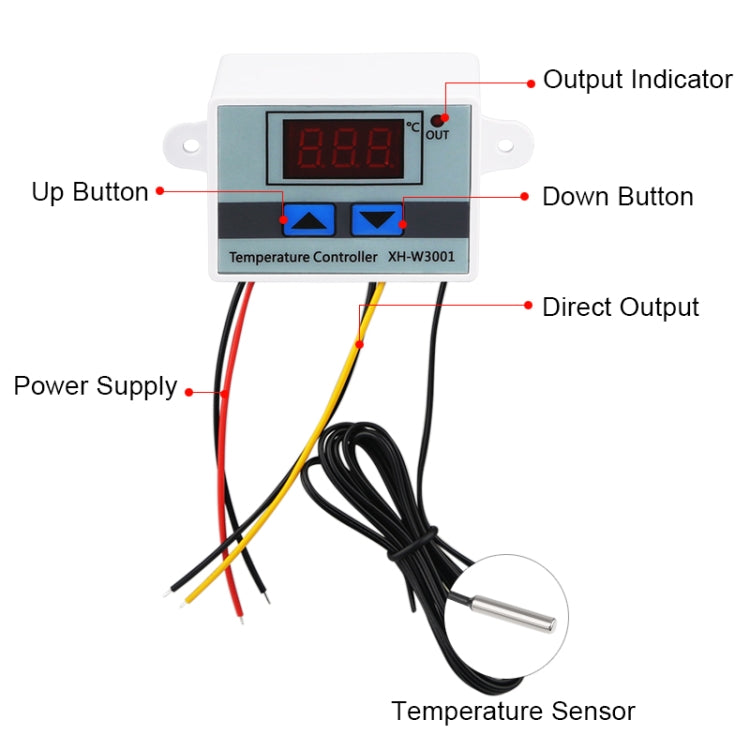 XH-W3001 Digital LED Temperature Controller Arduino Cooling Heating Switch Thermostat NTC Sensor 24V - Indoor Thermometer by PMC Jewellery | Online Shopping South Africa | PMC Jewellery