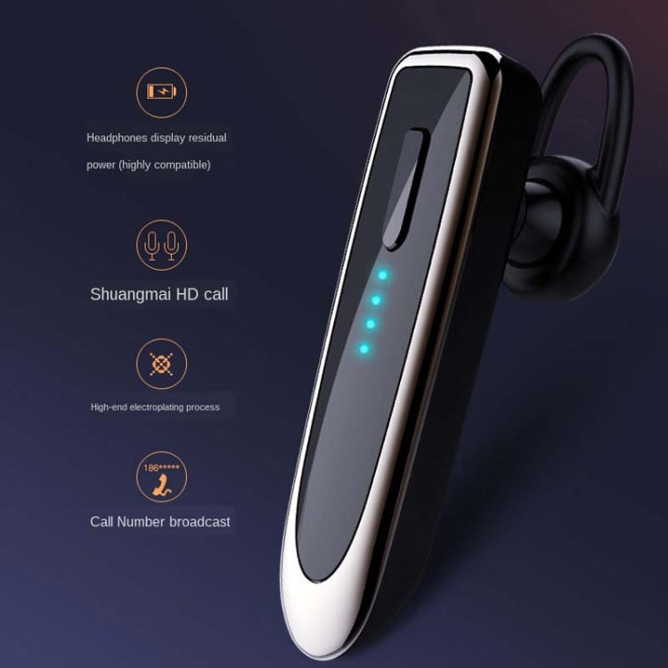K23 Bluetooth 5.0 Business Wireless Bluetooth Headset, Style:Caller Name+Charging Box(Black Gun) - Bluetooth Earphone by PMC Jewellery | Online Shopping South Africa | PMC Jewellery