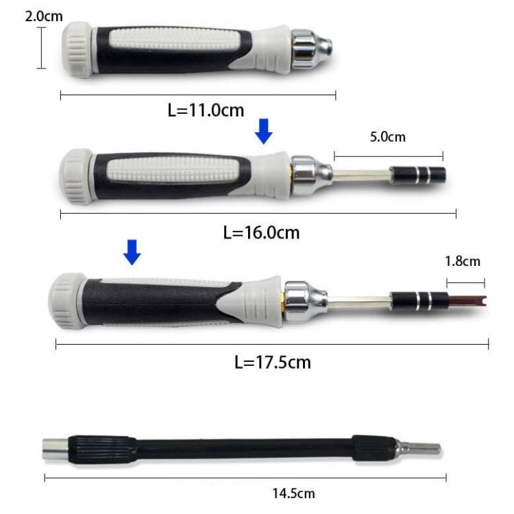 60 in 1 S2 Mobile Phone Notebook Computer Disassembly Tool Repair Phillips Screwdriver(Black) - Screwdriver Set by PMC TechLife | Online Shopping South Africa | PMC TechLife