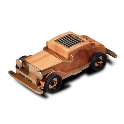 AS60 Retro Car Shape Wooden Subwoofer Mini Wireless Bluetooth Speaker(Light Wood) - Mini Speaker by PMC Jewellery | Online Shopping South Africa | PMC Jewellery