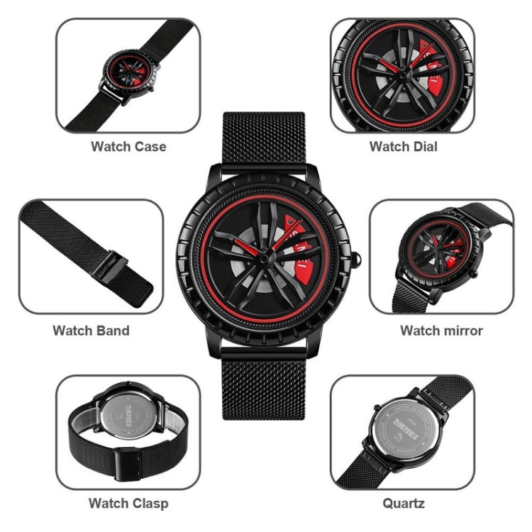 SKMEI 1634 Men Waterproof Watch Fashion Quartz Watch(Black Mesh Belt) - Sport Watches by SKMEI | Online Shopping South Africa | PMC Jewellery | Buy Now Pay Later Mobicred