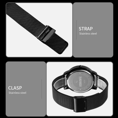 SKMEI 1634 Men Waterproof Watch Fashion Quartz Watch(Black Mesh Belt) - Sport Watches by SKMEI | Online Shopping South Africa | PMC Jewellery | Buy Now Pay Later Mobicred